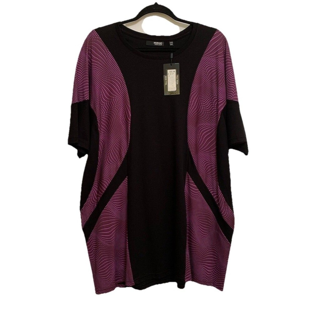 Murano Mens Size 2XT Shirt Liquid Luxury Purple Black 2X Tall T-Shirt NWT